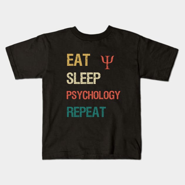 Eat sleep psychology repeat Kids T-Shirt by cypryanus